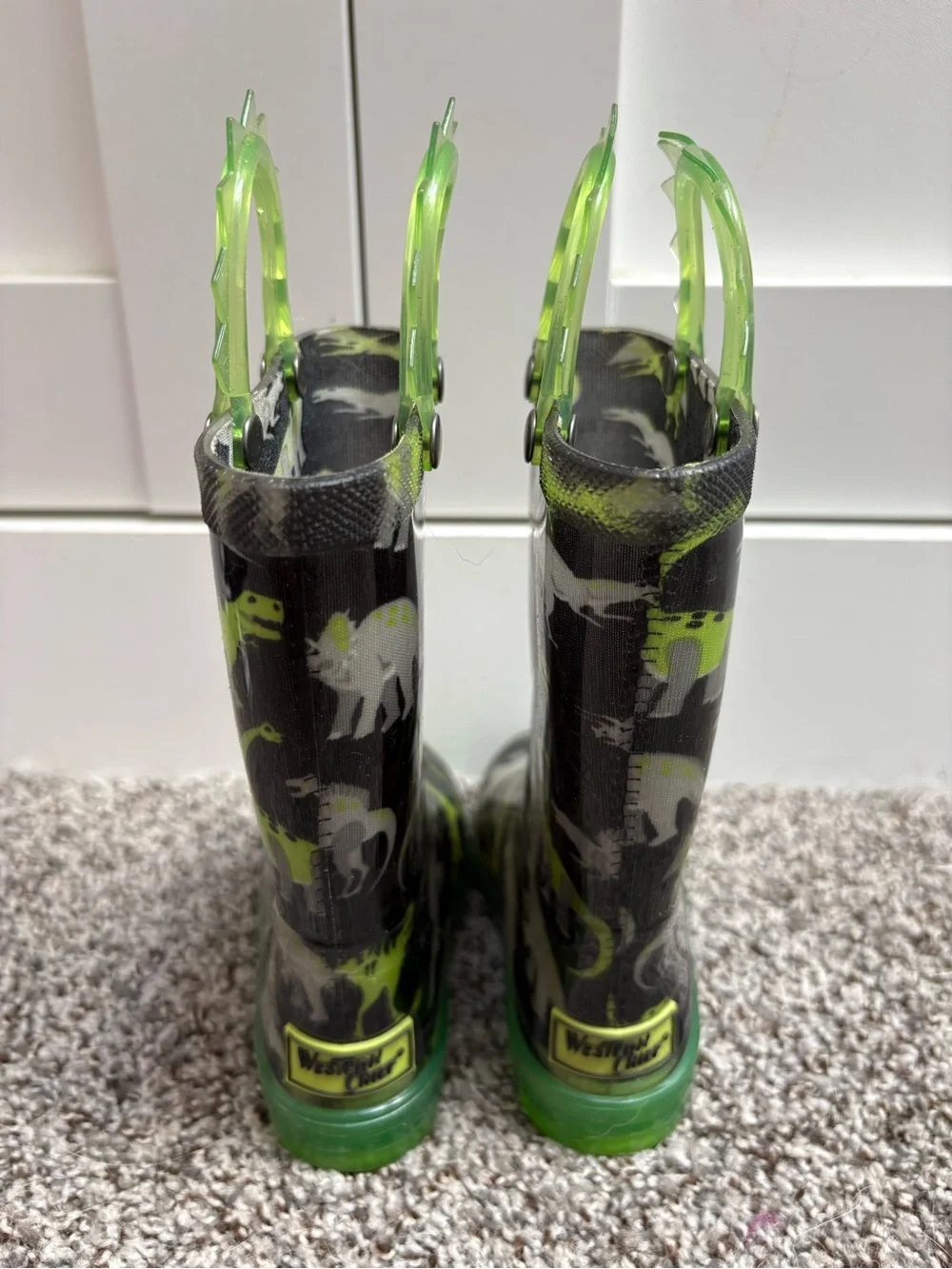 Western Chief Dinosaur Pull On Light Up Boots Size 7c